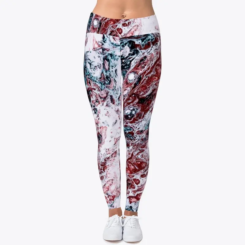 Marble printted legging,tee and slides.