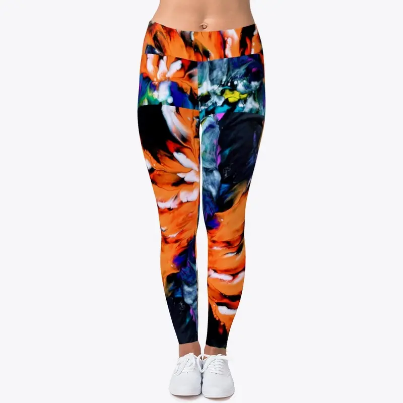 Orange and blue print legging & Tee