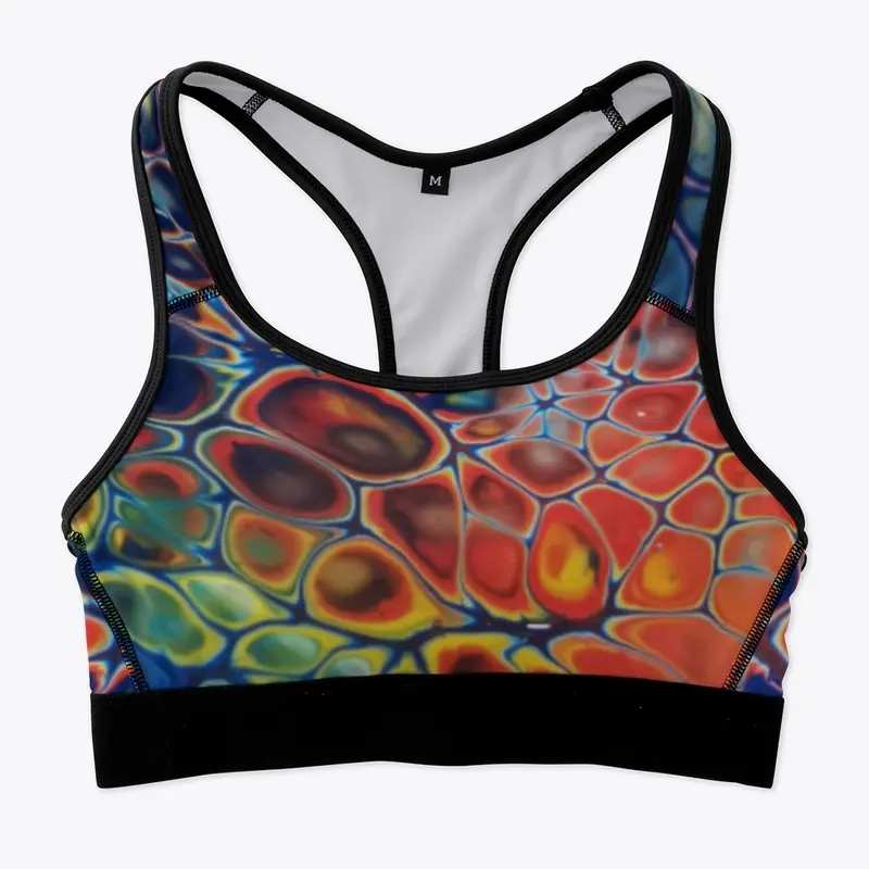 colorfull all over print sport bra JRW